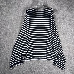 Michael Kors Striped Poncho Top XS Black White Viscose Blend‎ Draped Sleeves